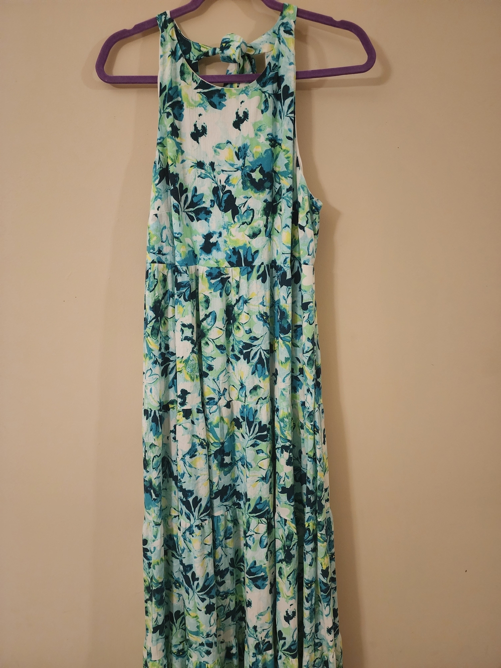 torrid Floral Tie-Back Maxi Dress in Teal, Aqua & White